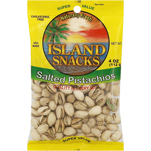 ISLAND SNACKS SALTED PISTACHIOS 40Z