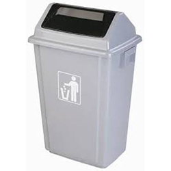 BIN GARBAGE GREY\LID 55 LITRE