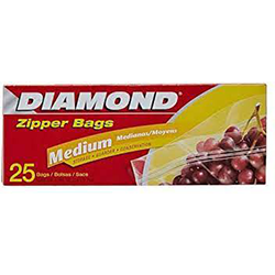 DIAMOND ZIPPER BAG MEDIUM 12x25 ( 1CASE)