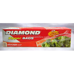 DIAMOND ZIPPER BAGS LARGE 12x20 ( CASE)