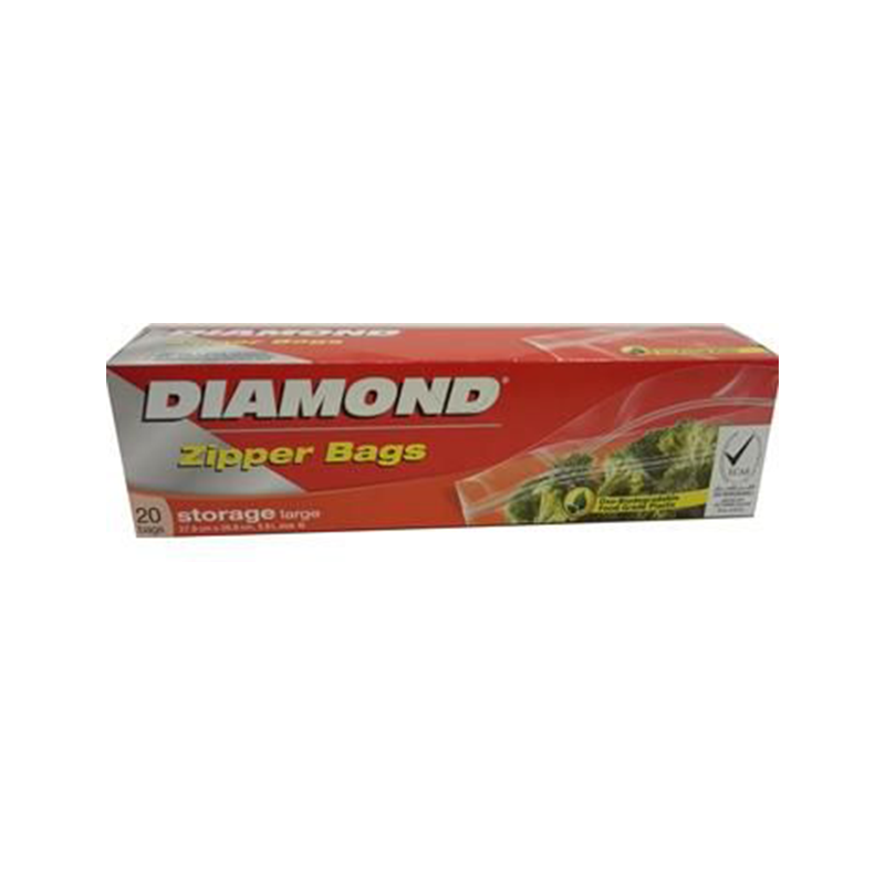 DIAMOND ZIPPER BAGS  LARGE STORAGE 20 COUNT