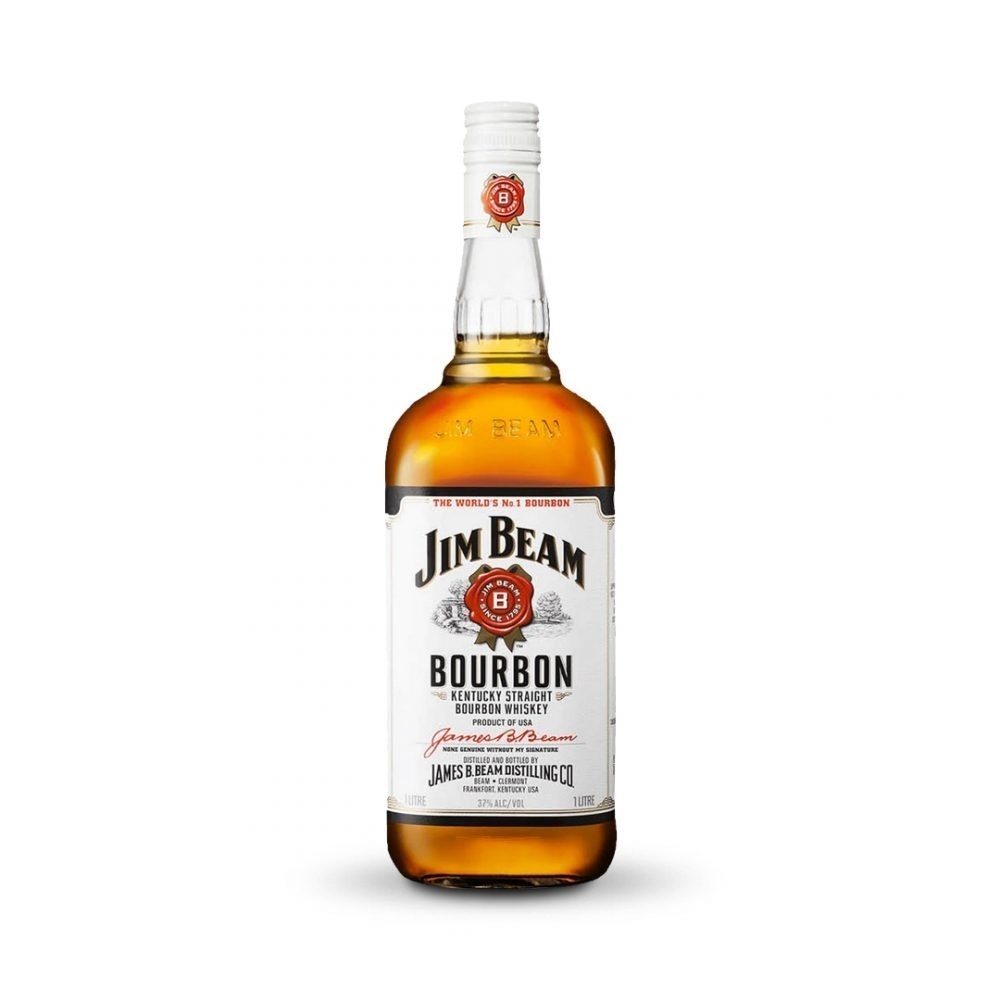 JIM BEAM  WHITE LABEL BOURBON WHISKEY 1L