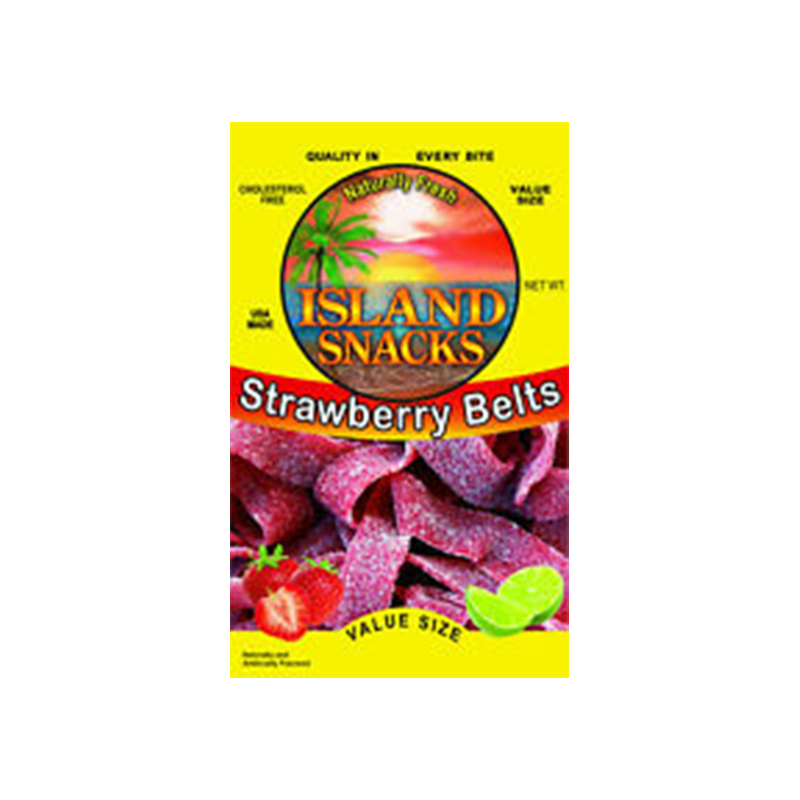 ISLAND SNACKS STRAWBERRY BELTS  3.5OZ