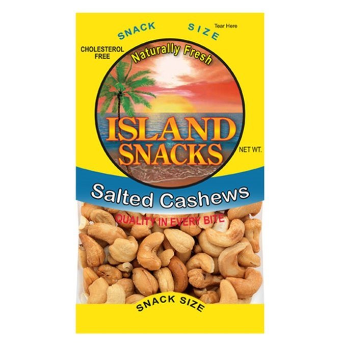 ISLAND SNACKS SALTED CASHEWS 2.25 OZ