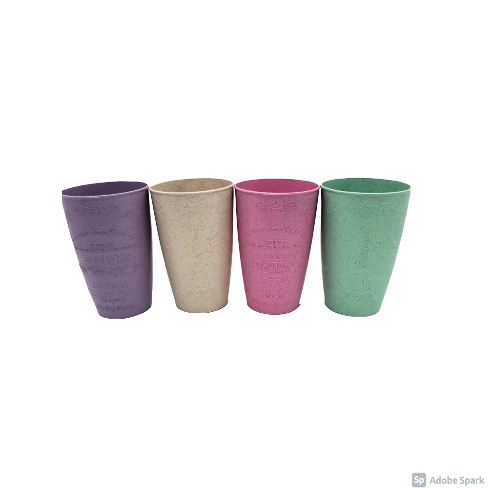 CUP PLASTIC 4PCS MULTI-CLOLOUR #16888