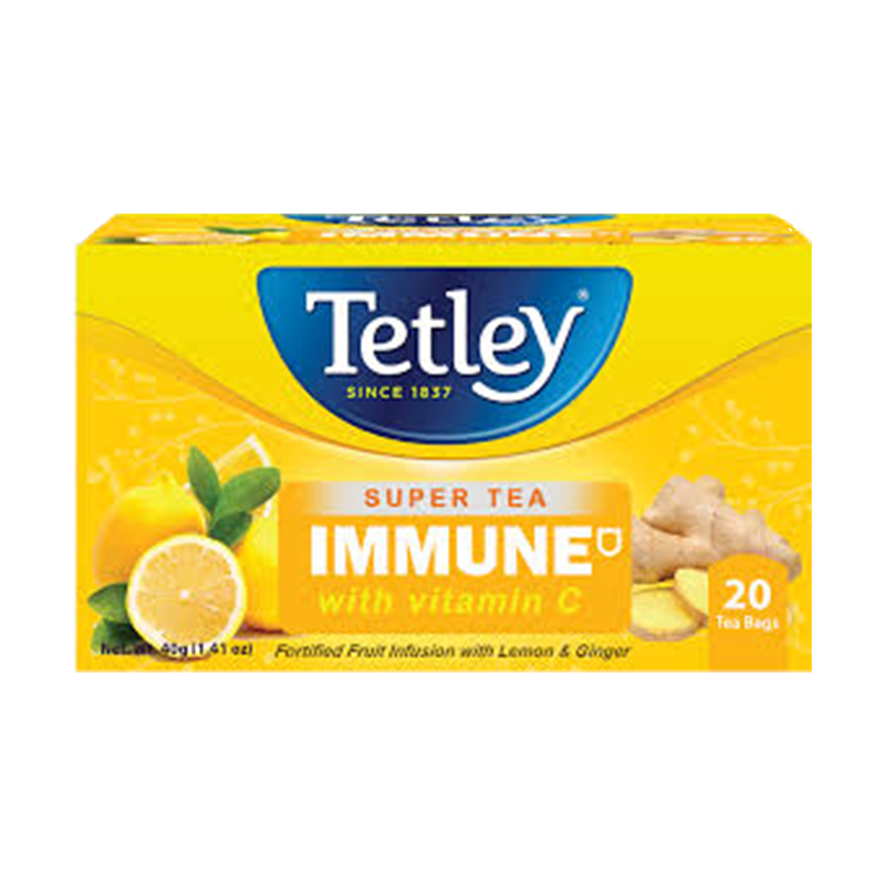 TETLEY SUPER TEA IMMUNE WITH VITAMIN C 20BAGS
40G