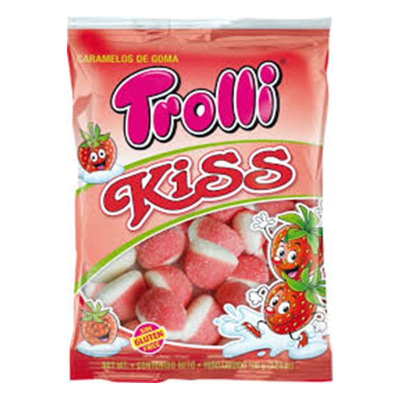 TROLLI STRAWBERRY KISS GUMMY CANDY 100G