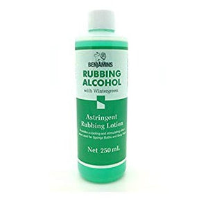 BENJAMINS RUBBING ALCOHOL WITH WINTERGREEN 250ML