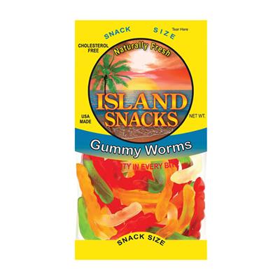 ISLAND SNACKS GUMMY WORM  3.5OZ