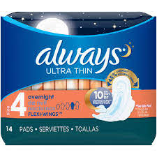 ALWAYS ULTRA INVISIBLE OVERNIGHT W/W 14 PADS