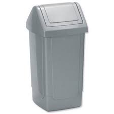 BIN GARBAGE WITH LID GREY 35 LITRE