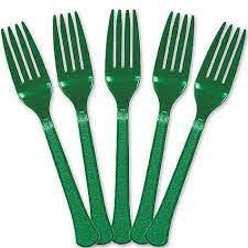 DARNEL BRIGHT GREEN PLASTIC FORK 20 COUNT