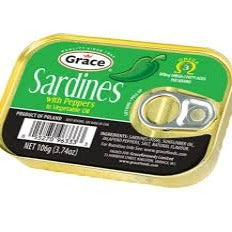 GRACE SARDINES WITH PEPPERS IN VEG. OIL 106G