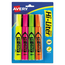 Highlighter Fluo 4 Pk H-5889