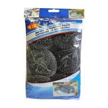SCOURING PAD METAL 6 PACK