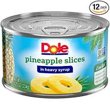 DOLE PINEAPPLE SLICIES IN HEAVY SYRUP 8.25 OZ