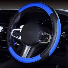 STEERING WHEEL COVER (BLACK W. BLUE)