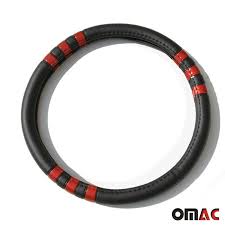 STEERING WHEEL COVER (BLACK W. RED STRIPE)