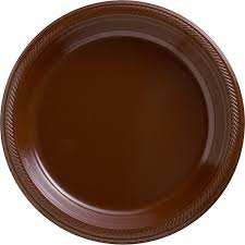 BROWN PLASTIC PLATE #3011B