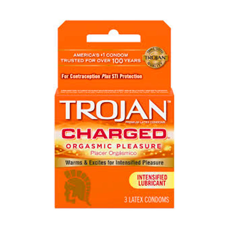 TROJAN LATEX CONDOM CHARGED 3PKS