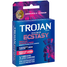 TROJAN LATEX CONDOMS DOUBLE ECSTASY 3 PACKS
