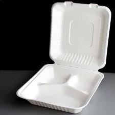 3 COMPARTMENT BIODEGRADABLE LUNCH BOX 100/PACK