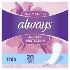 ALWAYS THIN DAILY LINERS UNSCENTEDT (20 COUNT)