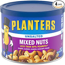 PLANTERS UNSALTED MIXED NUTS 10.3oz