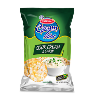 NATIONAL CREAM THINS SOUR CREAM&ONION 90G